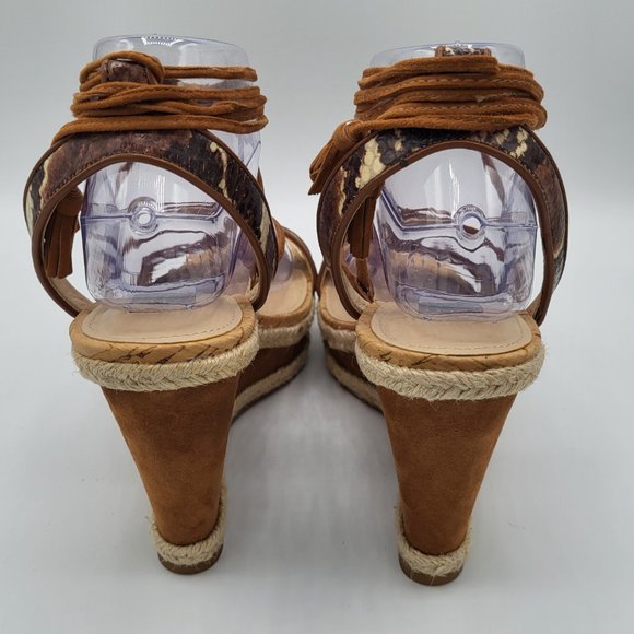 White House Black Market GINGER Wedge Ankle Wrap Strap Sandal SZ 8 - Picture 6 of 14